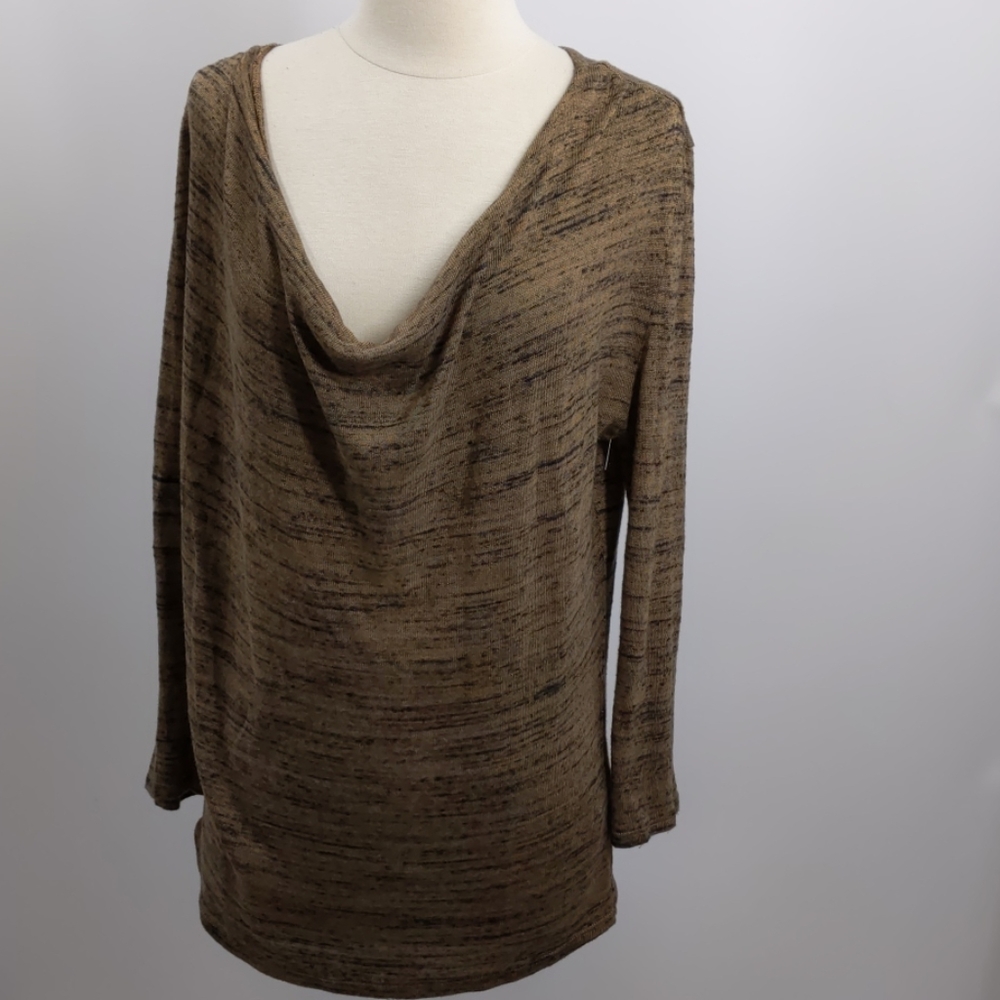 Plume and Thread brown/black knit top-sz L   (3)